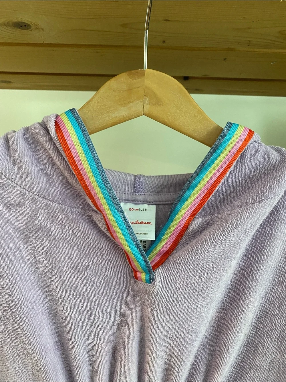 Hanna Andersson Lavender Purple Loop Terry Hoodie Swim Cover Up 8